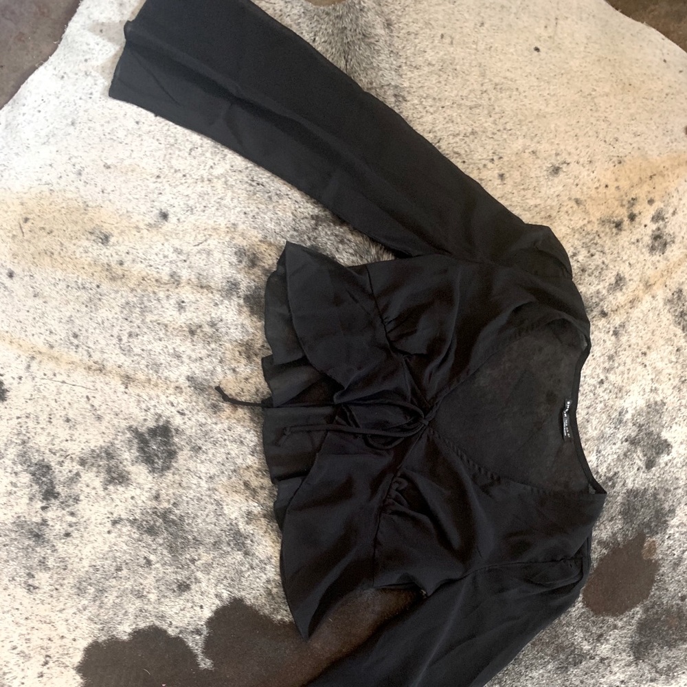 Black wrap around blouse  new